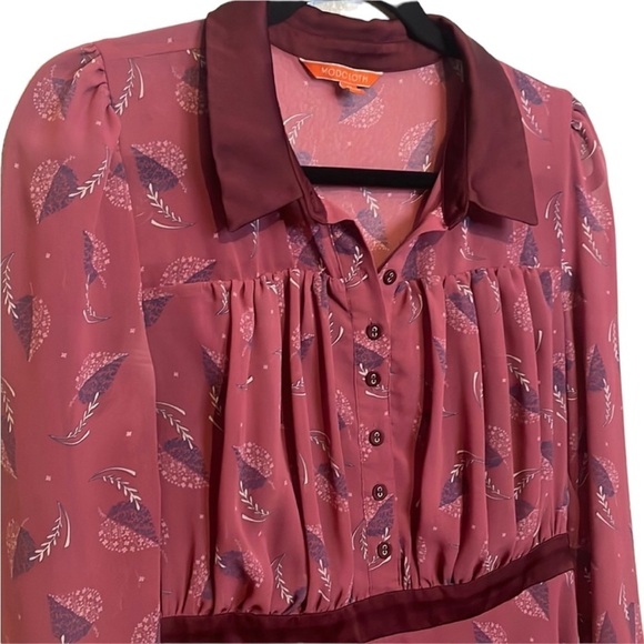 Modcloth Just My Typist Pleated Chiffon Mauve /
Plum Long Sleeve Dress - Picture 6 of 6